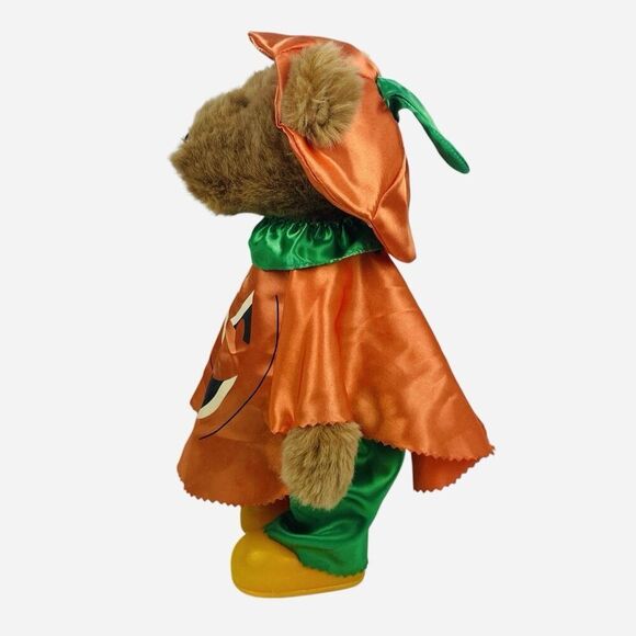 RARE Vintage Dan Dee Pumpkin Teddy Bear Halloween Trick or Treat Plush Hard Body - Picture 5 of 16